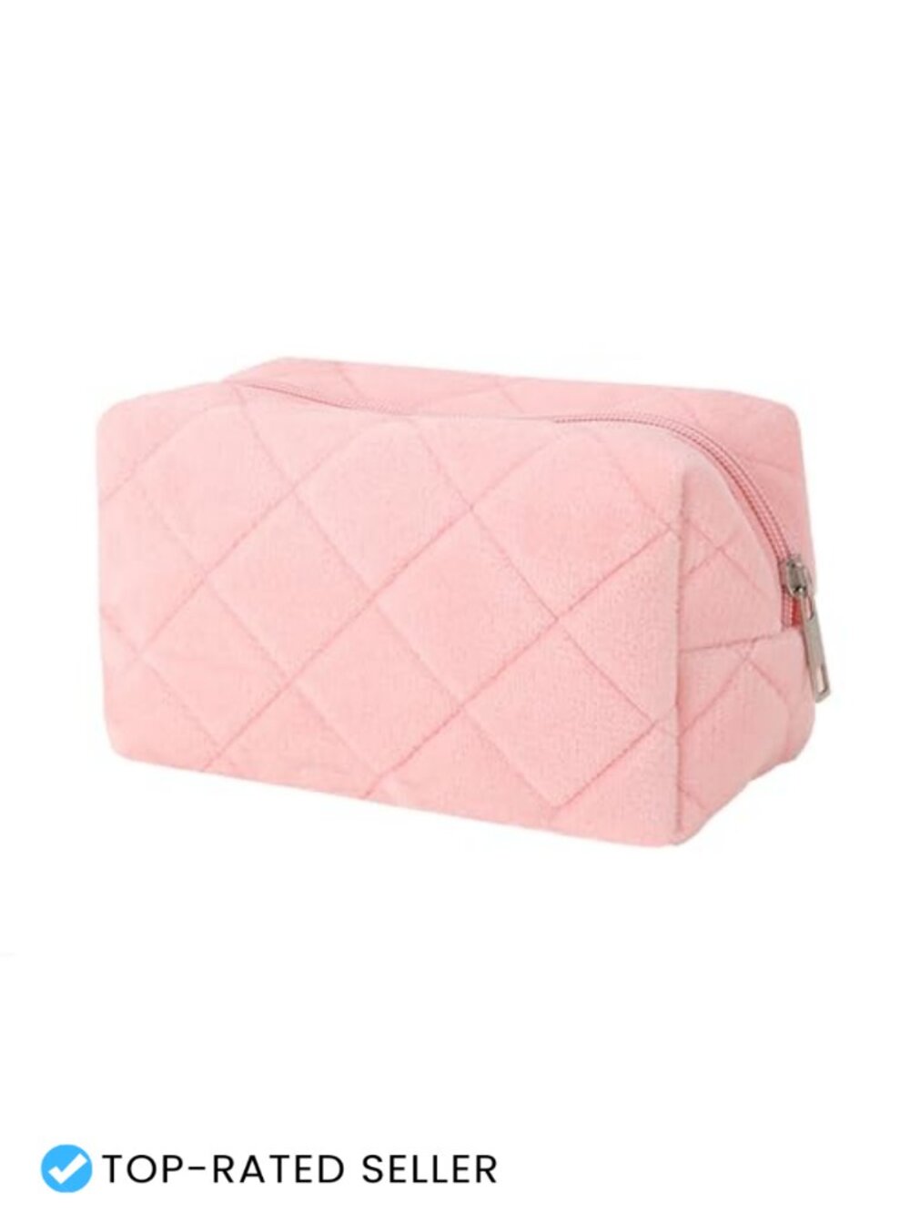 Plush Y2K Checkered Makeup Bag Small Cosmetic Pouch for Purse Travel Women